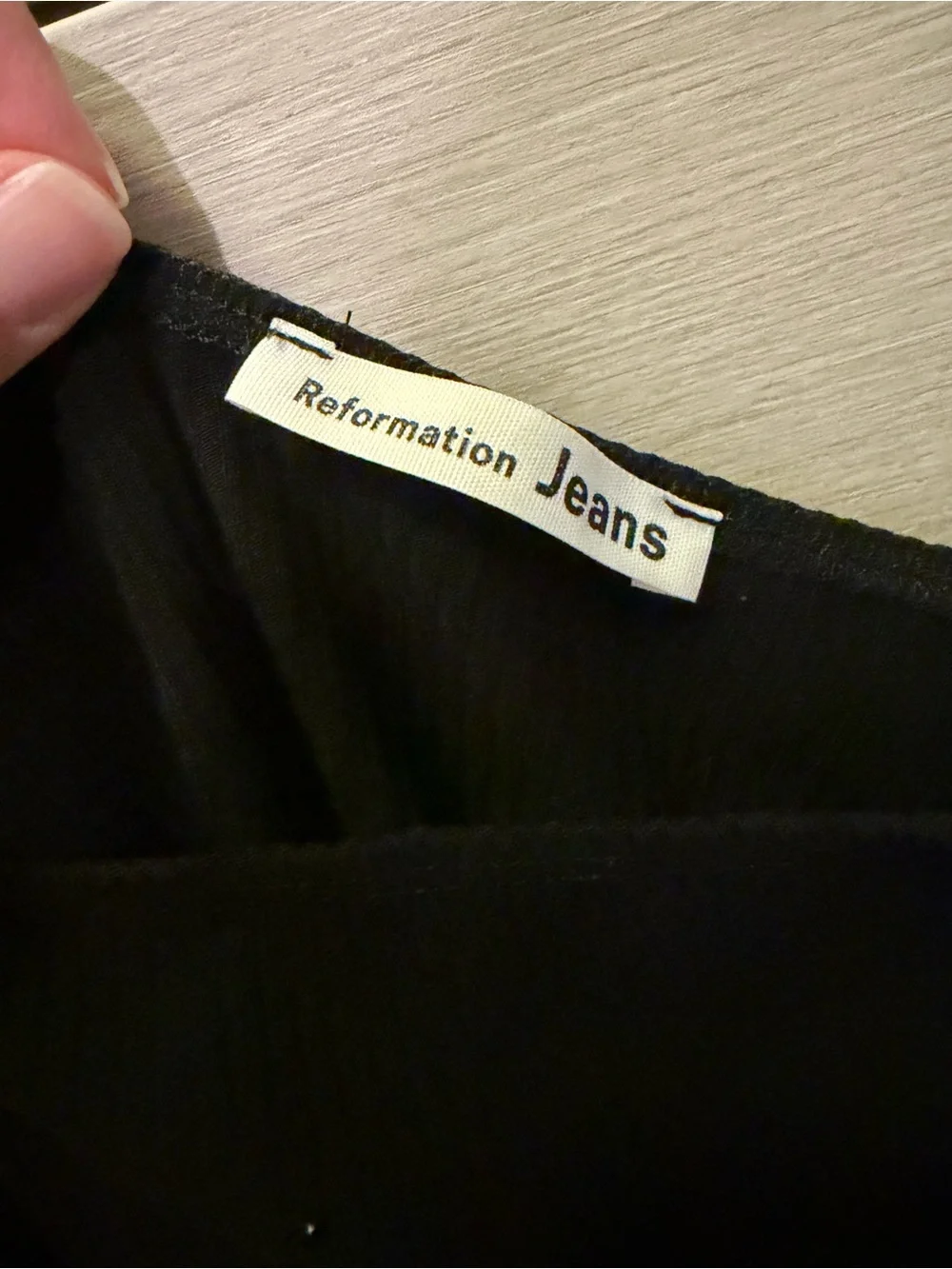 Reformation Black Ribbed Square-Neck Tank - Picture 2 of 3
